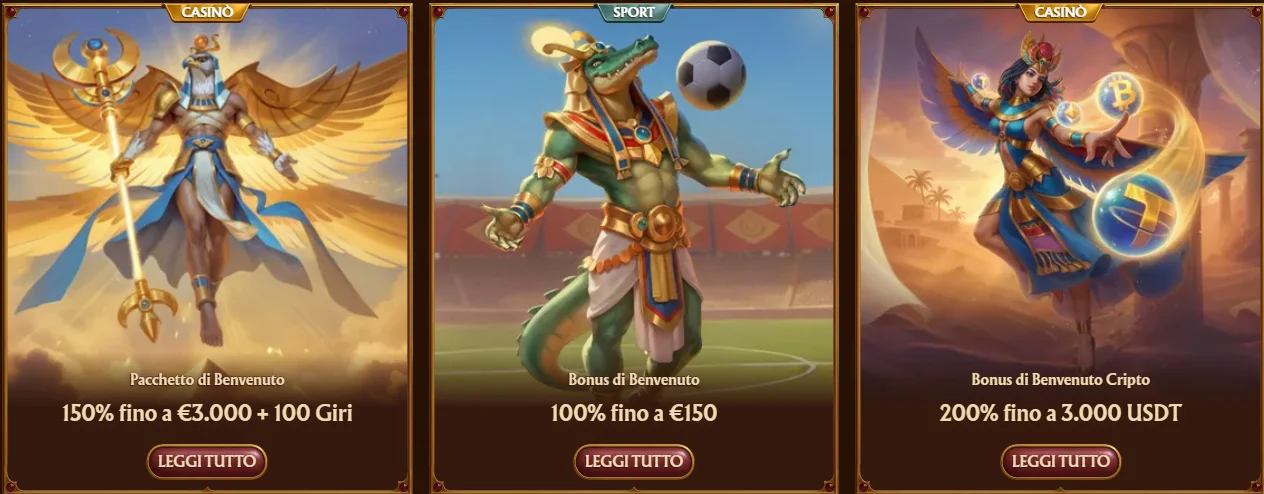 Schermata promozioni casino con banner bonus colorati